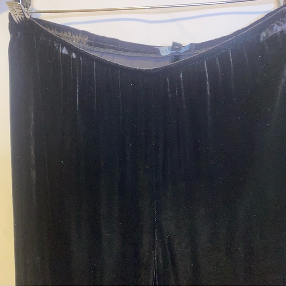 Eileen Fisher Velvet Pull On Pants Full Length Straight Leg, Black Sz M - Picture 9 of 9